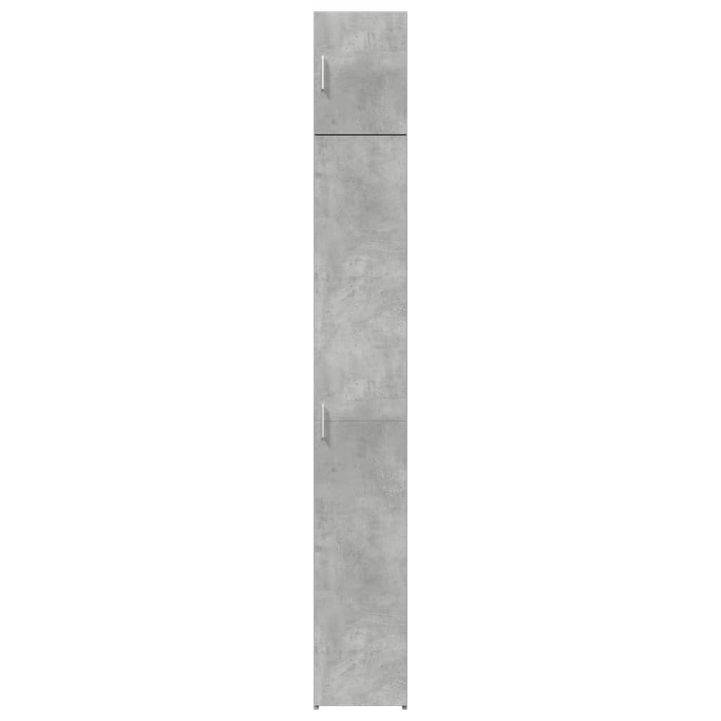 vidaXL Armario estrecho madera ingeniería gris hormigón 30x42,5x225 cm