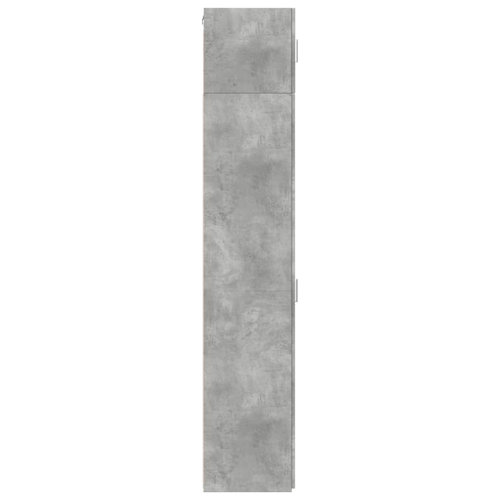 vidaXL Armario estrecho madera ingeniería gris hormigón 30x42,5x225 cm