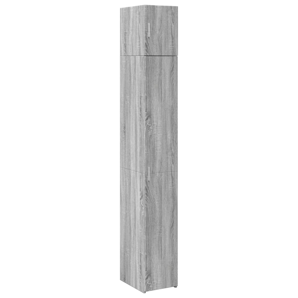 vidaXL Armario estrecho madera ingeniería gris Sonoma 30x42,5x225 cm