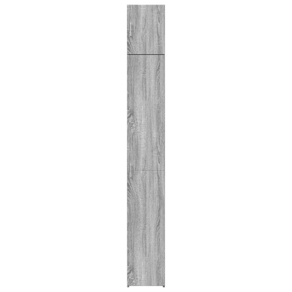 vidaXL Armario estrecho madera ingeniería gris Sonoma 30x42,5x225 cm