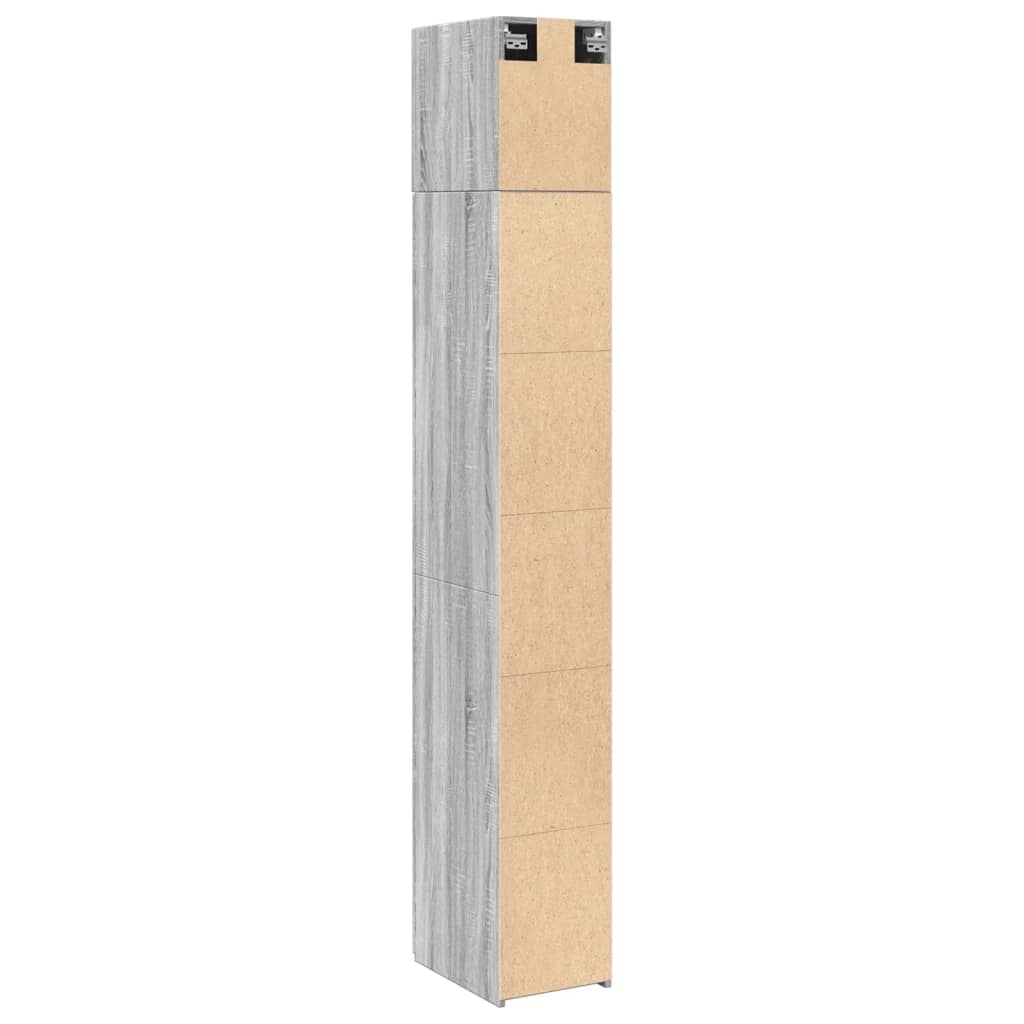 vidaXL Armario estrecho madera ingeniería gris Sonoma 30x42,5x225 cm