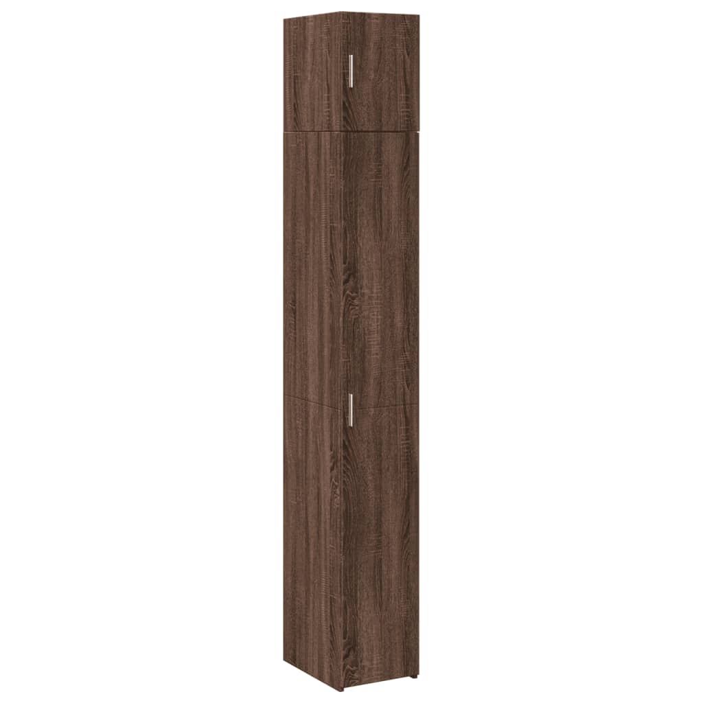 vidaXL Armario estrecho madera ingeniería marrón roble 30x42,5x225 cm