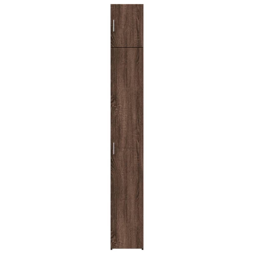 vidaXL Armario estrecho madera ingeniería marrón roble 30x42,5x225 cm