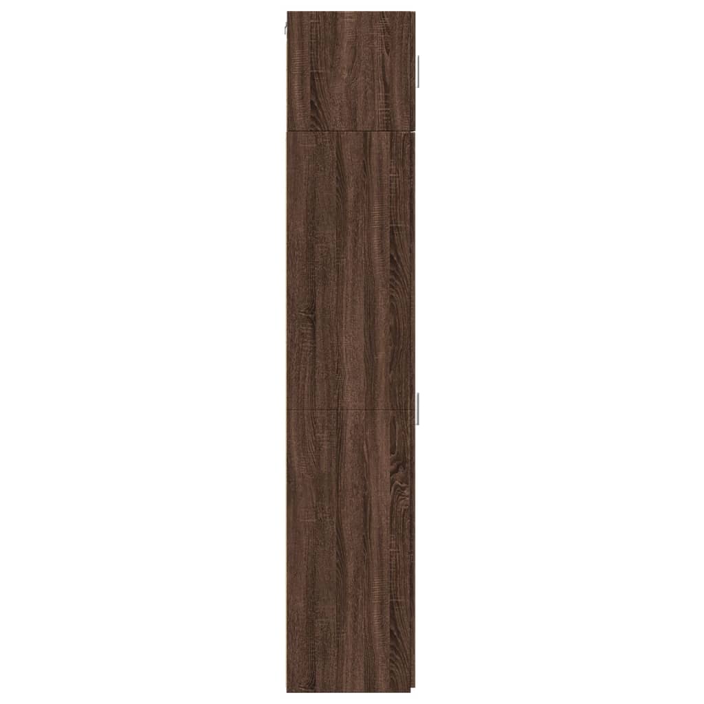 vidaXL Armario estrecho madera ingeniería marrón roble 30x42,5x225 cm