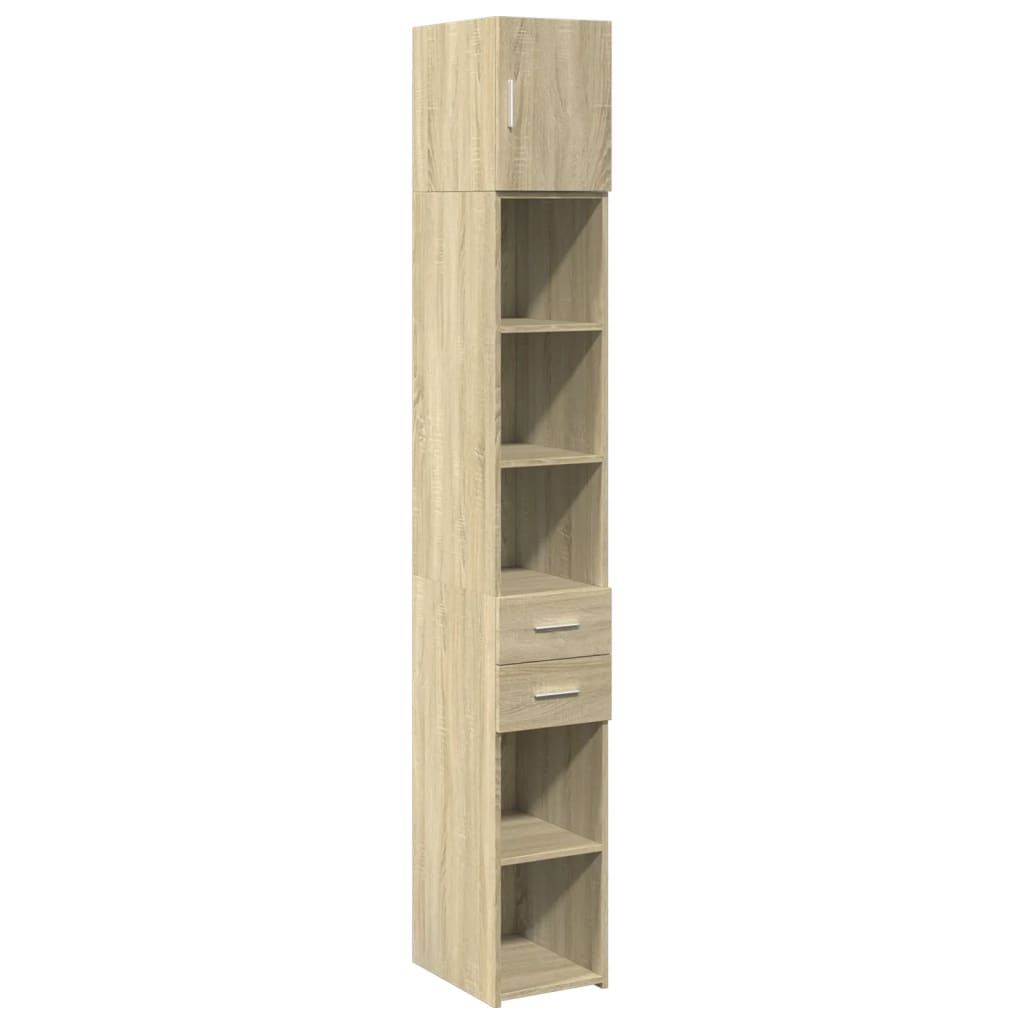 vidaXL Armario estrecho madera ingeniería roble Sonoma 30x42,5x225 cm