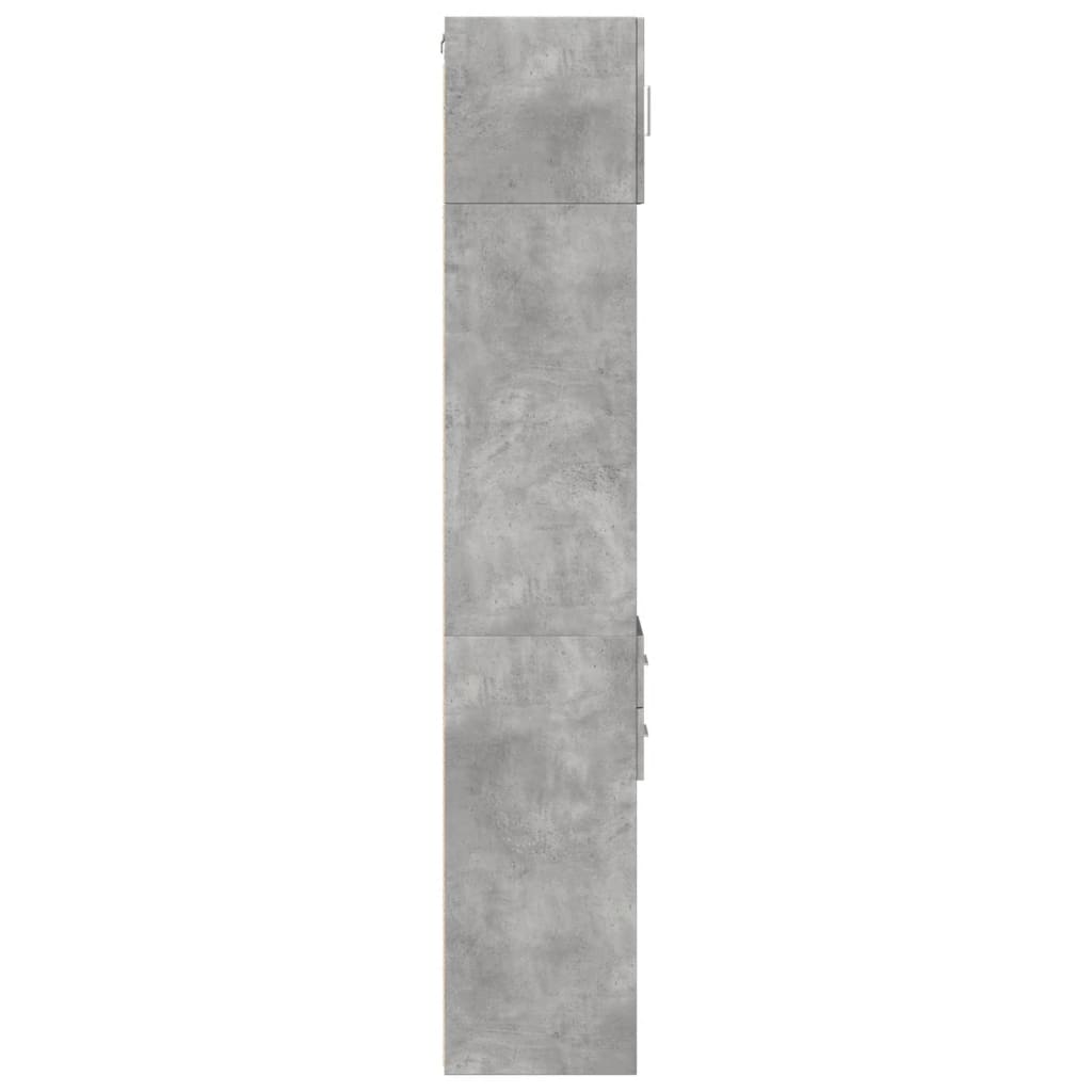 vidaXL Armario estrecho madera ingeniería gris hormigón 30x42,5x225 cm