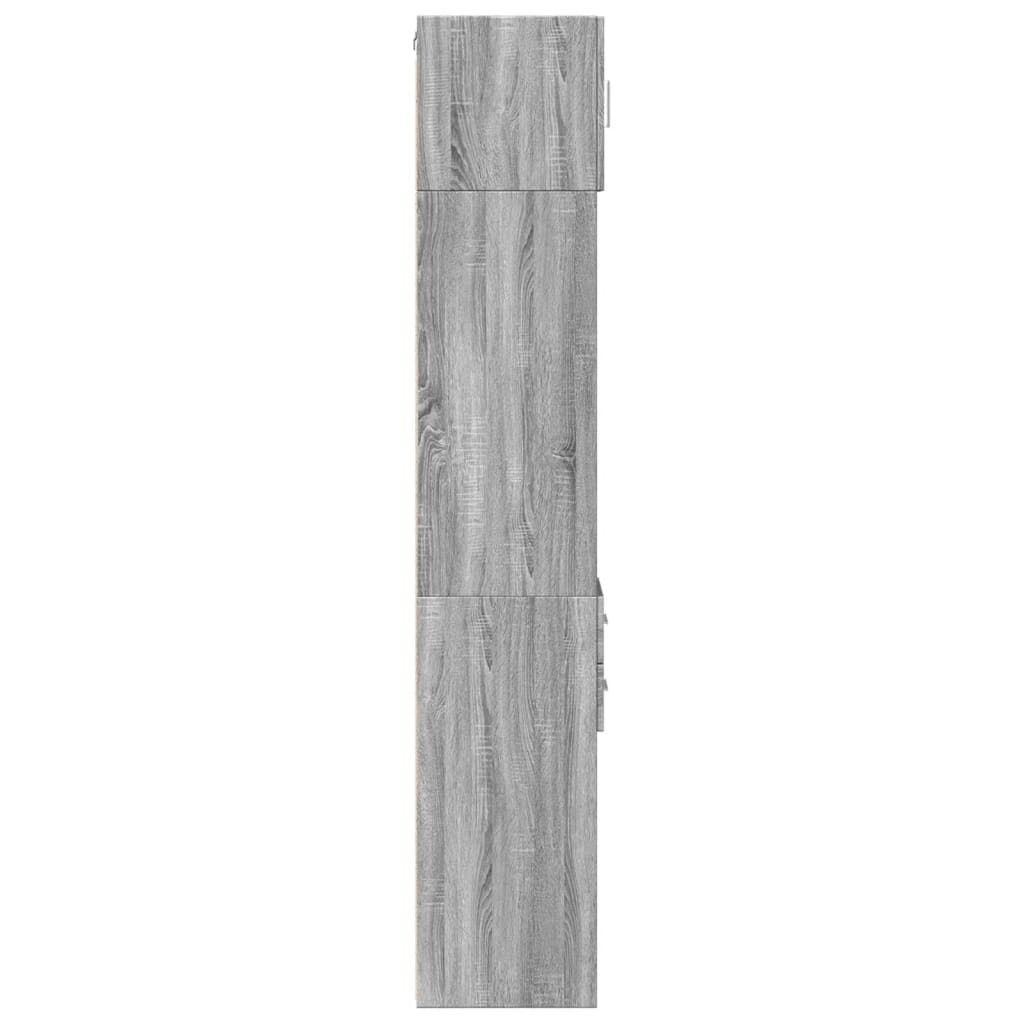 vidaXL Armario estrecho madera ingeniería gris Sonoma 30x42,5x225 cm