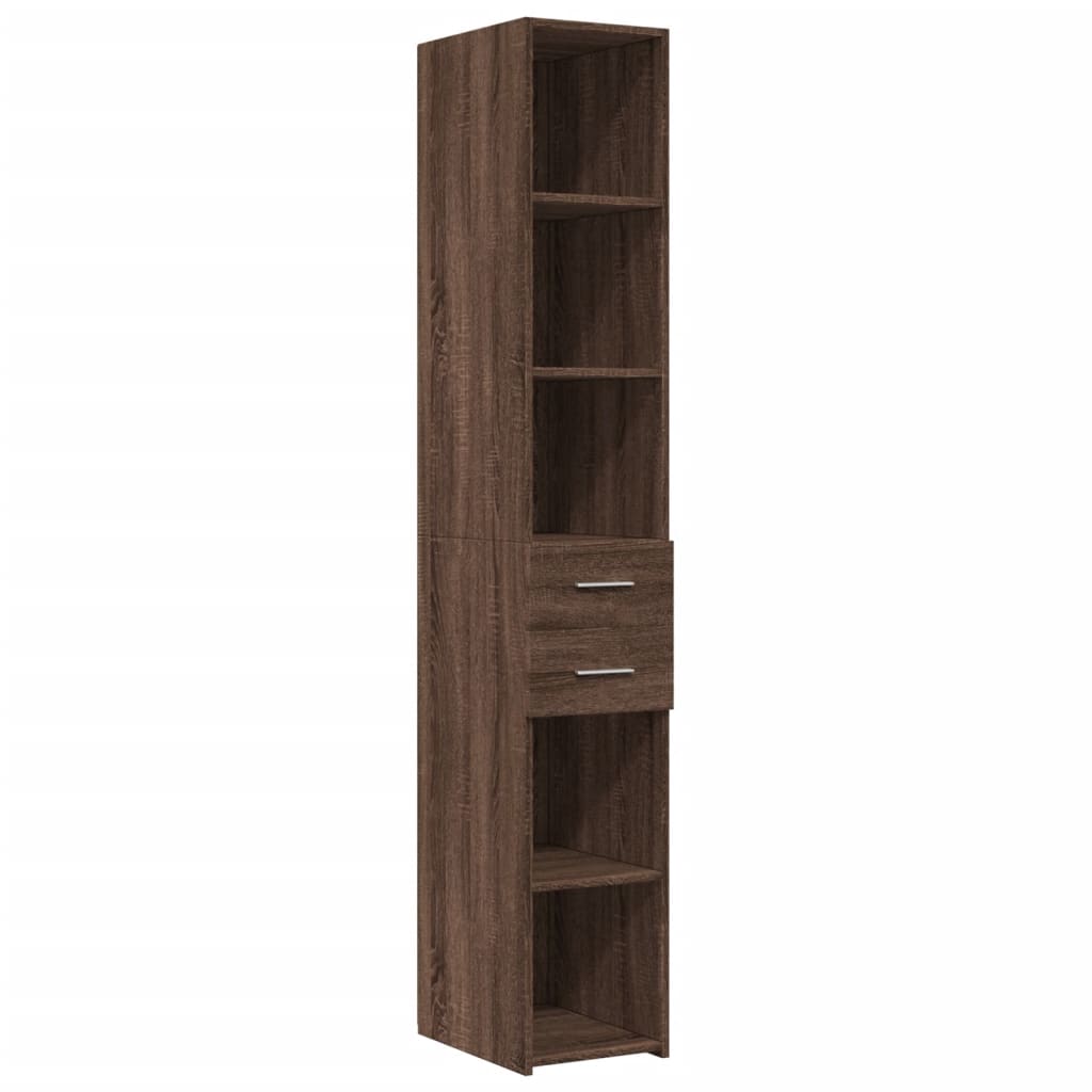 vidaXL Armario estrecho madera ingeniería marrón roble 30x42,5x225 cm