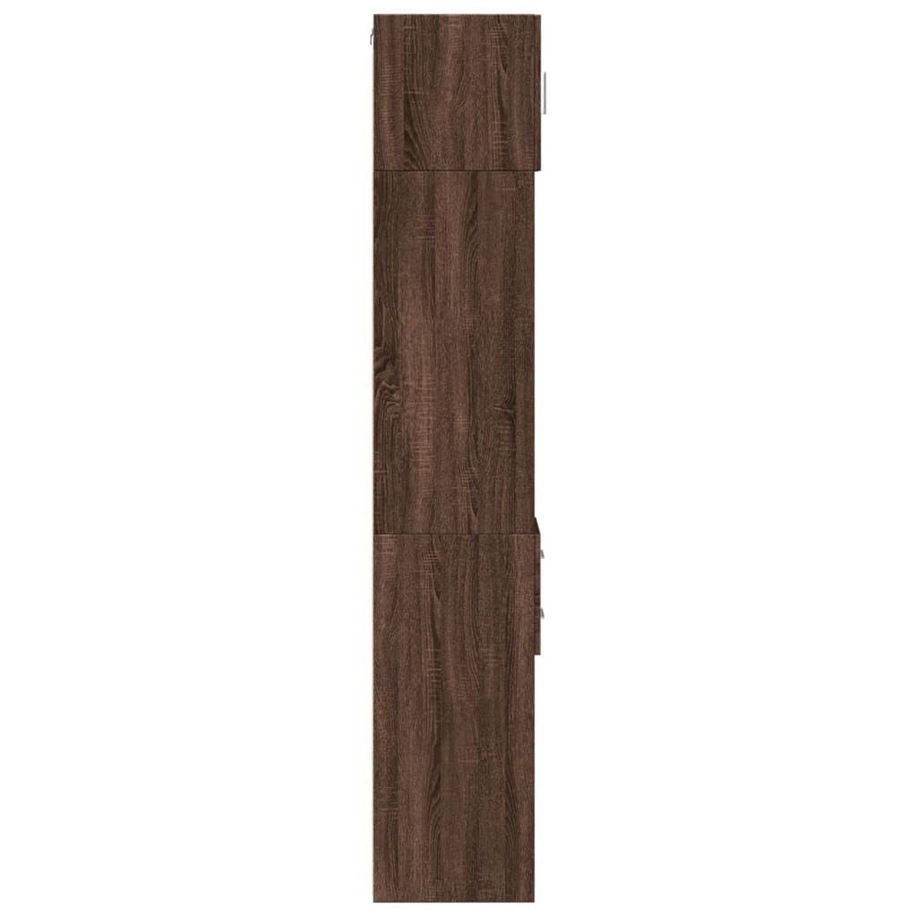 vidaXL Armario estrecho madera ingeniería marrón roble 30x42,5x225 cm