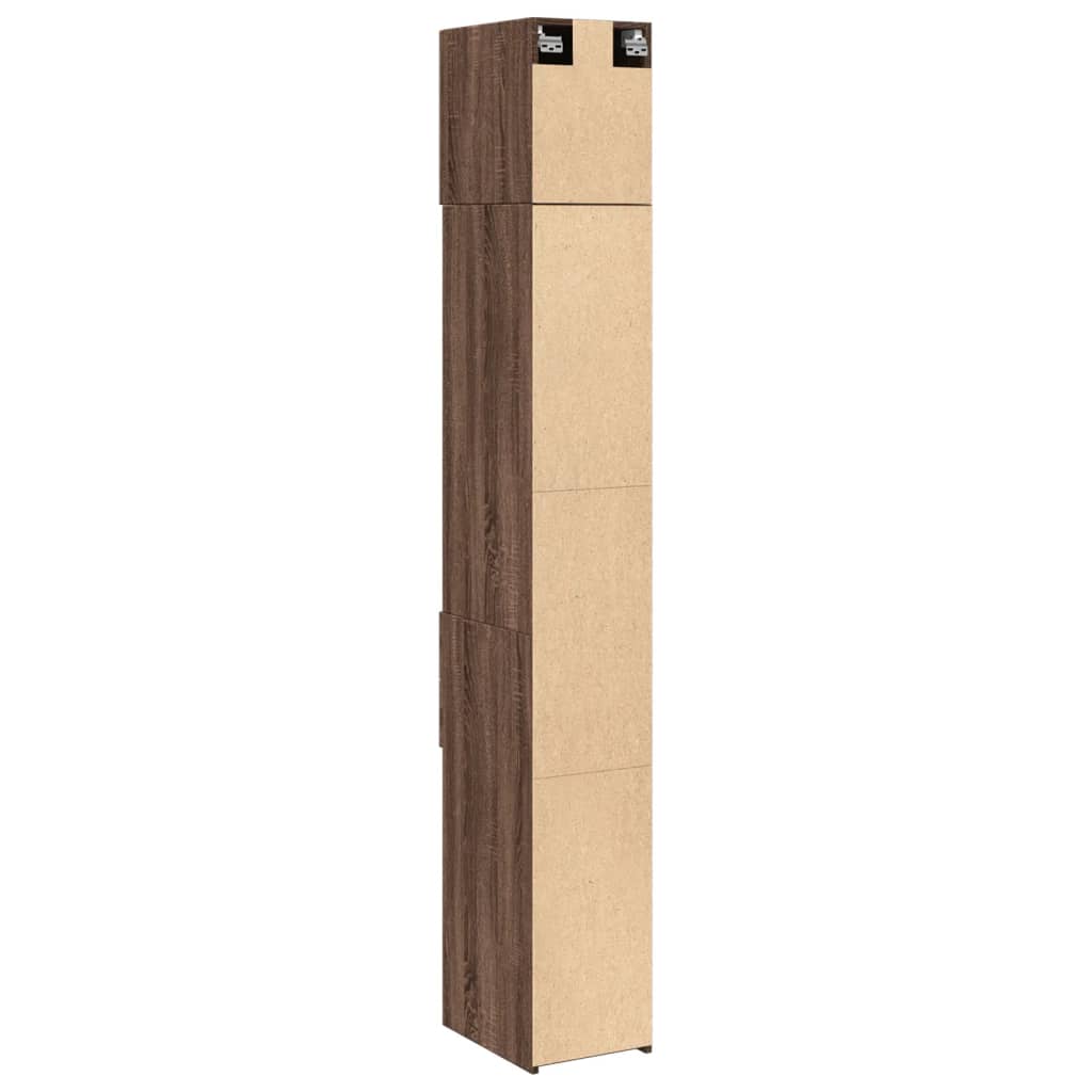 vidaXL Armario estrecho madera ingeniería marrón roble 30x42,5x225 cm