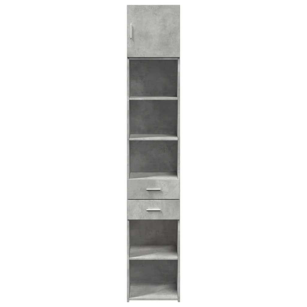 vidaXL Armario estrecho madera ingeniería gris hormigón 40x42,5x225 cm