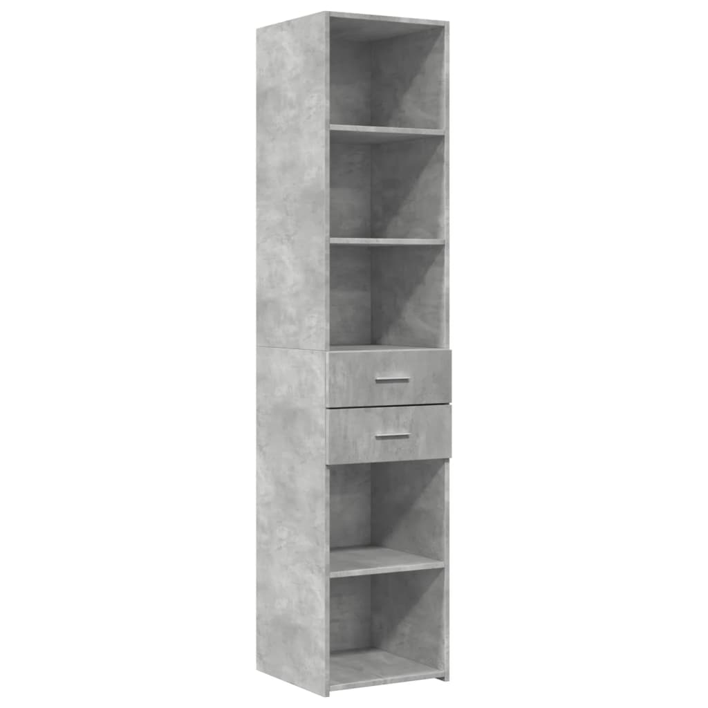 vidaXL Armario estrecho madera ingeniería gris hormigón 40x42,5x225 cm