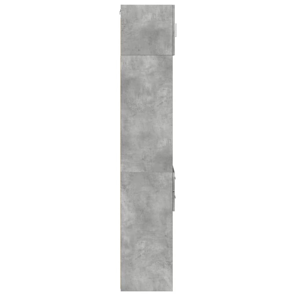 vidaXL Armario estrecho madera ingeniería gris hormigón 40x42,5x225 cm