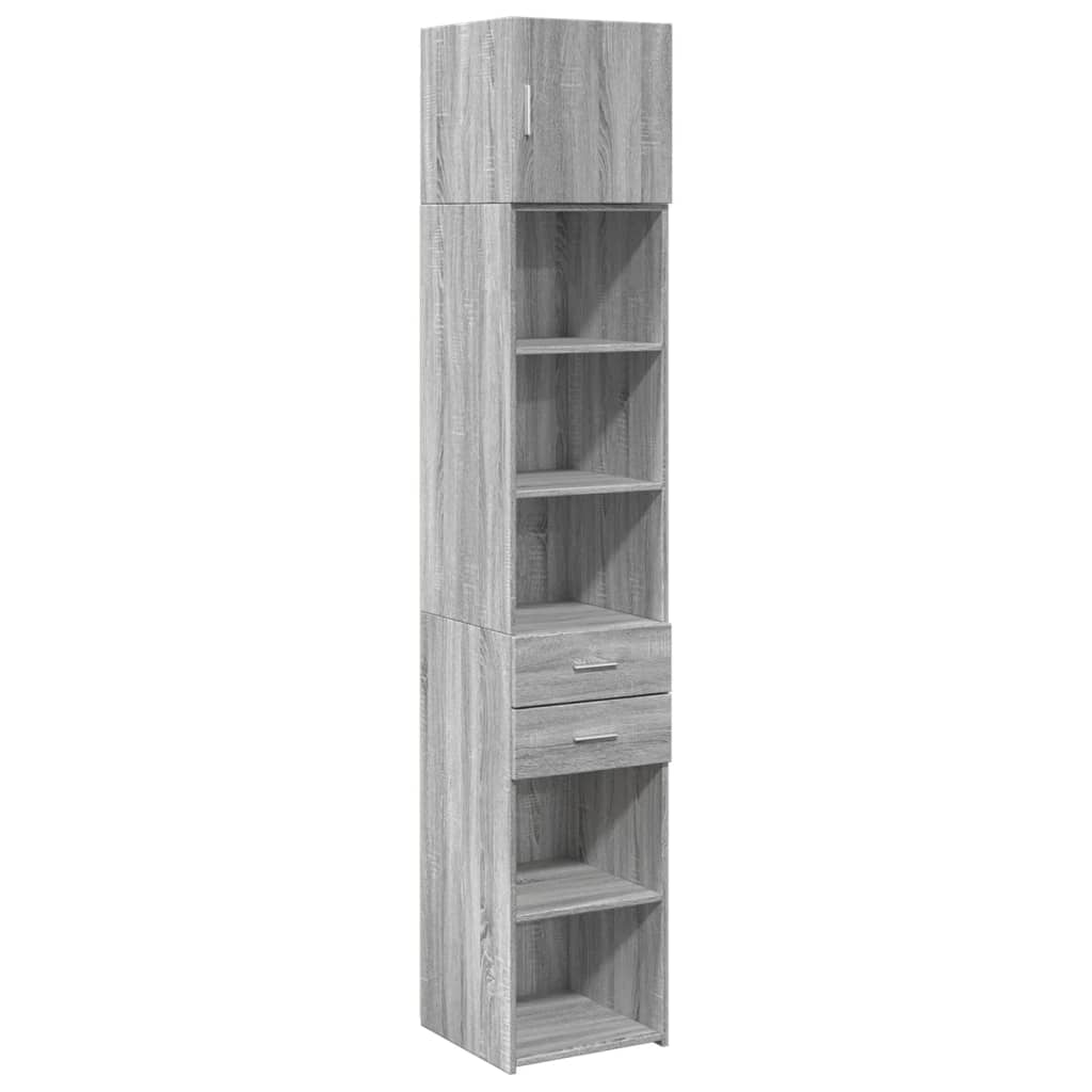 vidaXL Armario estrecho madera ingeniería gris Sonoma 40x42,5x225 cm