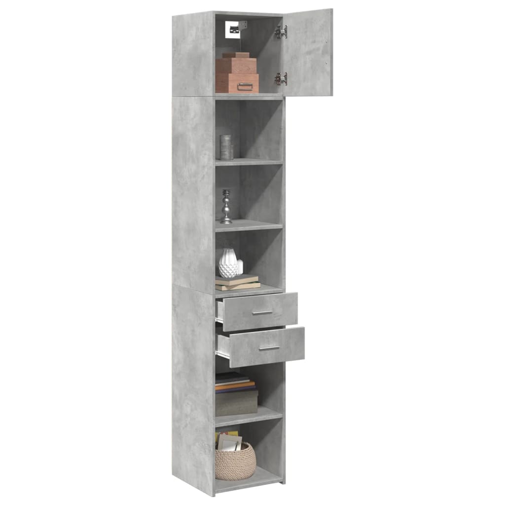 vidaXL Armario estrecho madera ingeniería gris Sonoma 40x42,5x225 cm