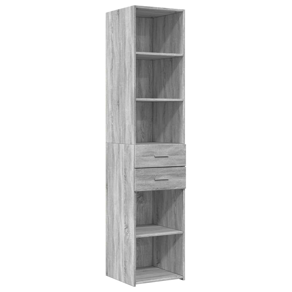 vidaXL Armario estrecho madera ingeniería gris Sonoma 40x42,5x225 cm