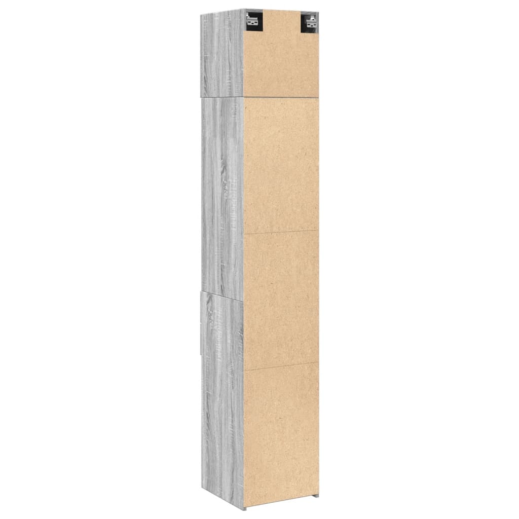 vidaXL Armario estrecho madera ingeniería gris Sonoma 40x42,5x225 cm