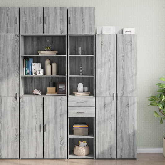 vidaXL Armario estrecho madera ingeniería gris Sonoma 40x42,5x225 cm