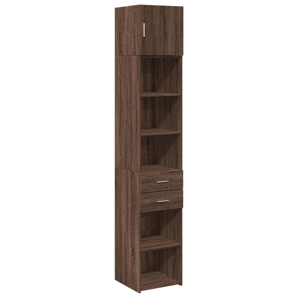 vidaXL Armario estrecho madera ingeniería marrón roble 40x42,5x225 cm