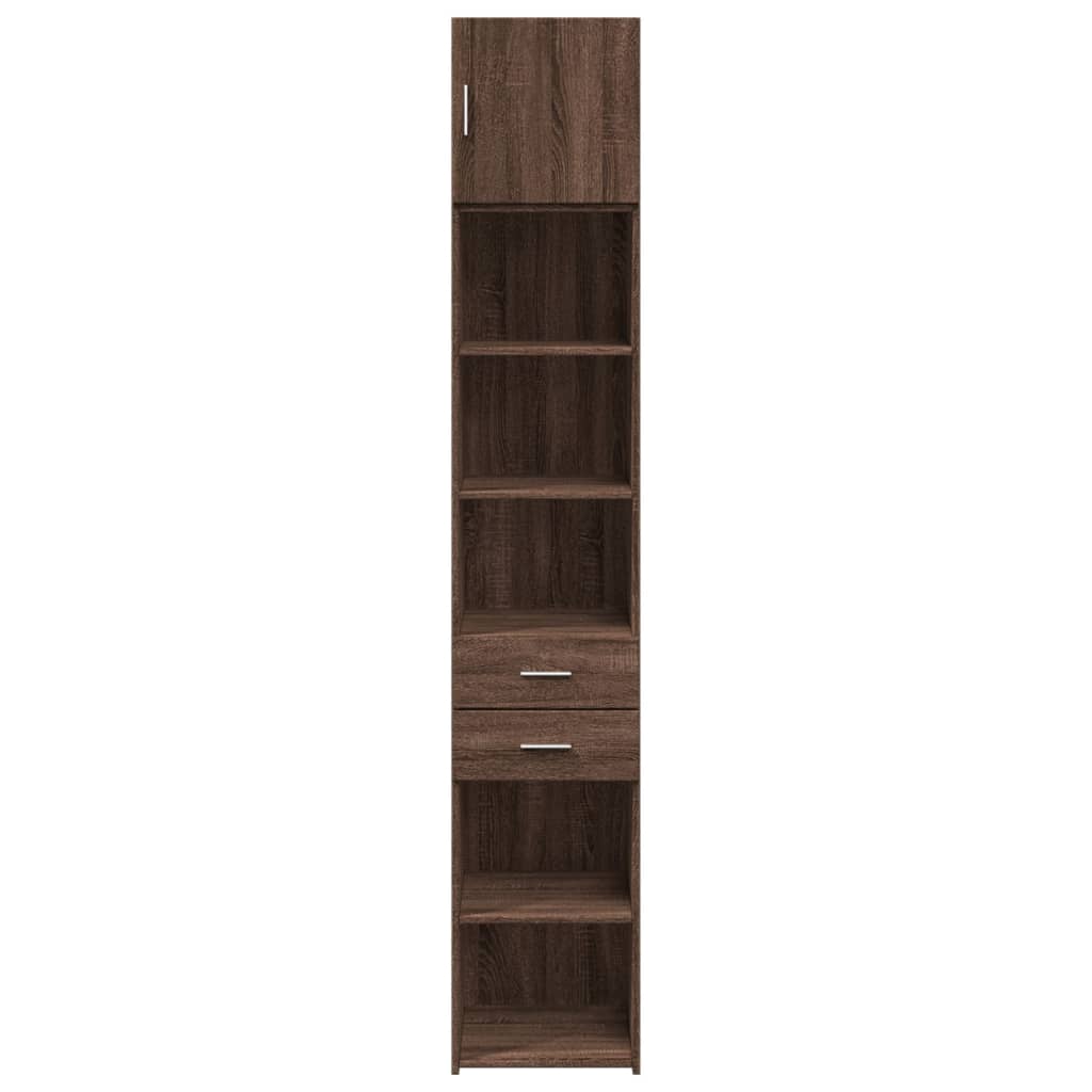 vidaXL Armario estrecho madera ingeniería marrón roble 40x42,5x225 cm