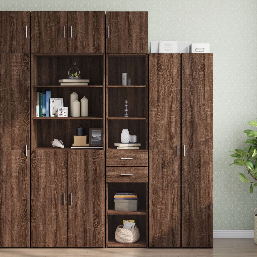 vidaXL Armario estrecho madera ingeniería marrón roble 40x42,5x225 cm