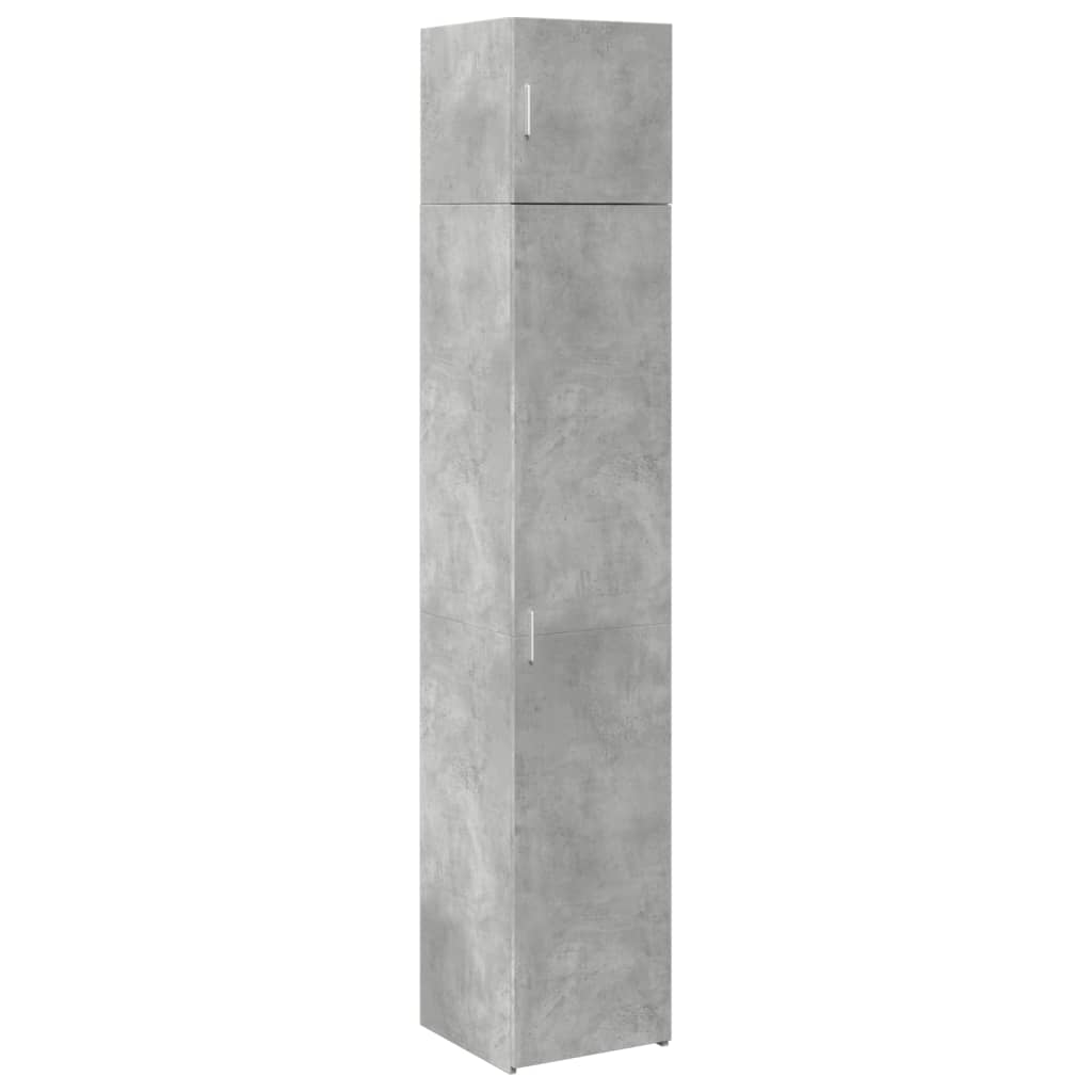 vidaXL Armario estrecho madera ingeniería gris hormigón 40x42,5x225 cm