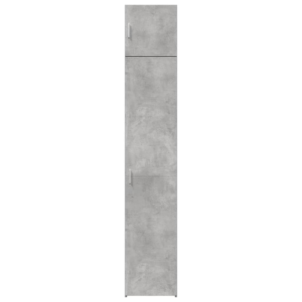 vidaXL Armario estrecho madera ingeniería gris hormigón 40x42,5x225 cm