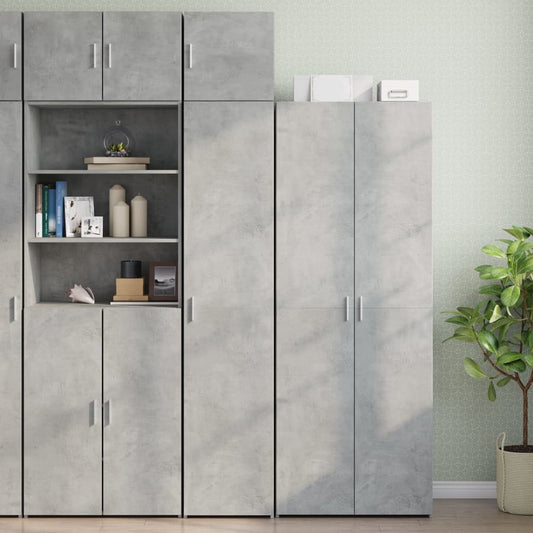 vidaXL Armario estrecho madera ingeniería gris hormigón 40x42,5x225 cm