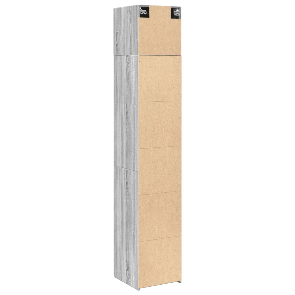 vidaXL Armario estrecho madera ingeniería gris Sonoma 40x42,5x225 cm