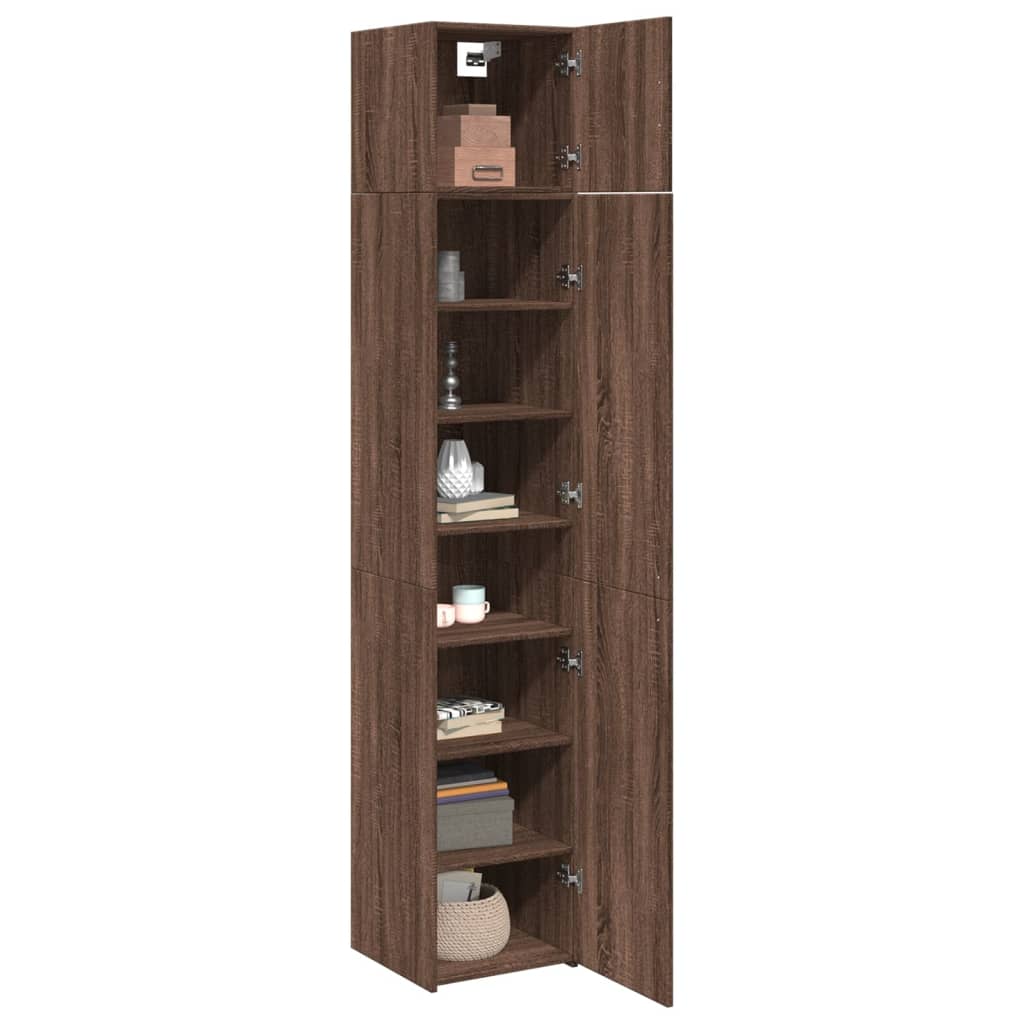 vidaXL Armario estrecho madera ingeniería marrón roble 40x42,5x225 cm