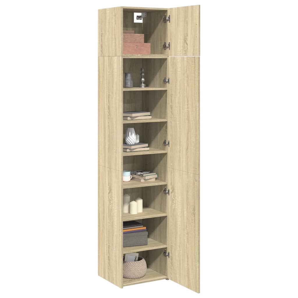 vidaXL Armario estrecho madera ingeniería roble Sonoma 45x42,5x225 cm