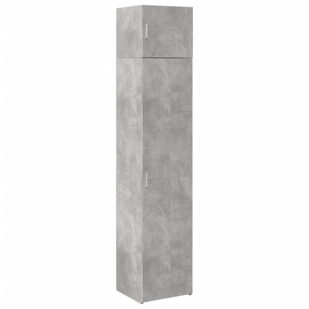 vidaXL Armario estrecho madera ingeniería gris hormigón 45x42,5x225 cm