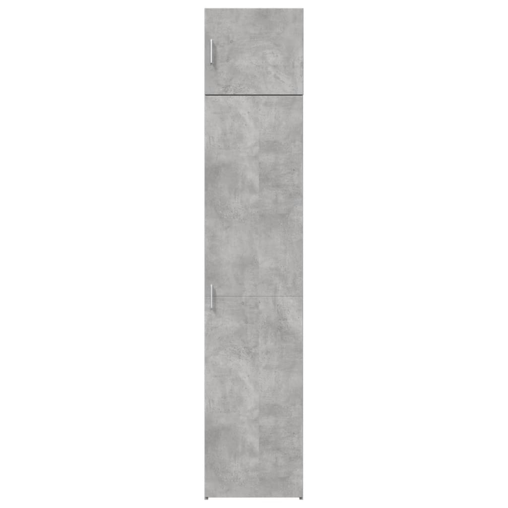 vidaXL Armario estrecho madera ingeniería gris hormigón 45x42,5x225 cm