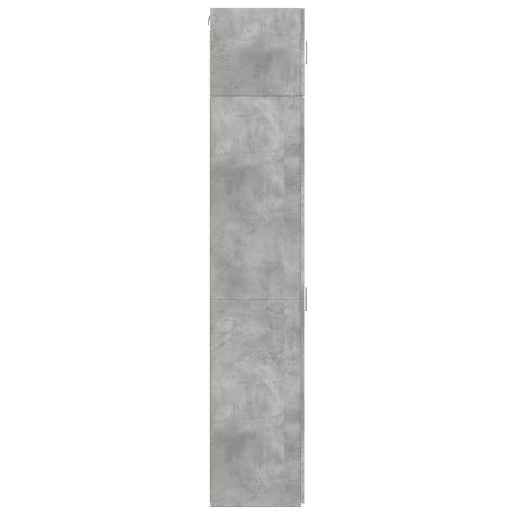 vidaXL Armario estrecho madera ingeniería gris hormigón 45x42,5x225 cm