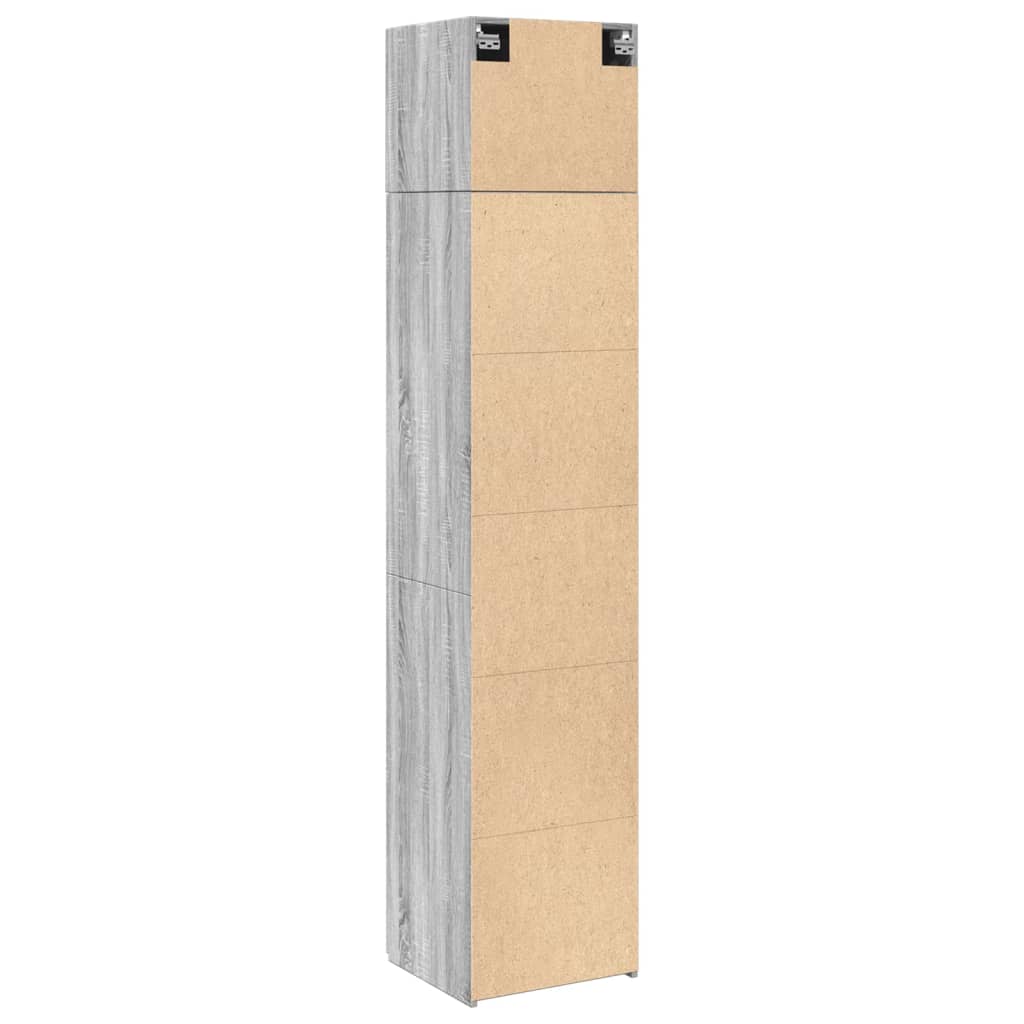 vidaXL Armario estrecho madera ingeniería gris Sonoma 45x42,5x225 cm