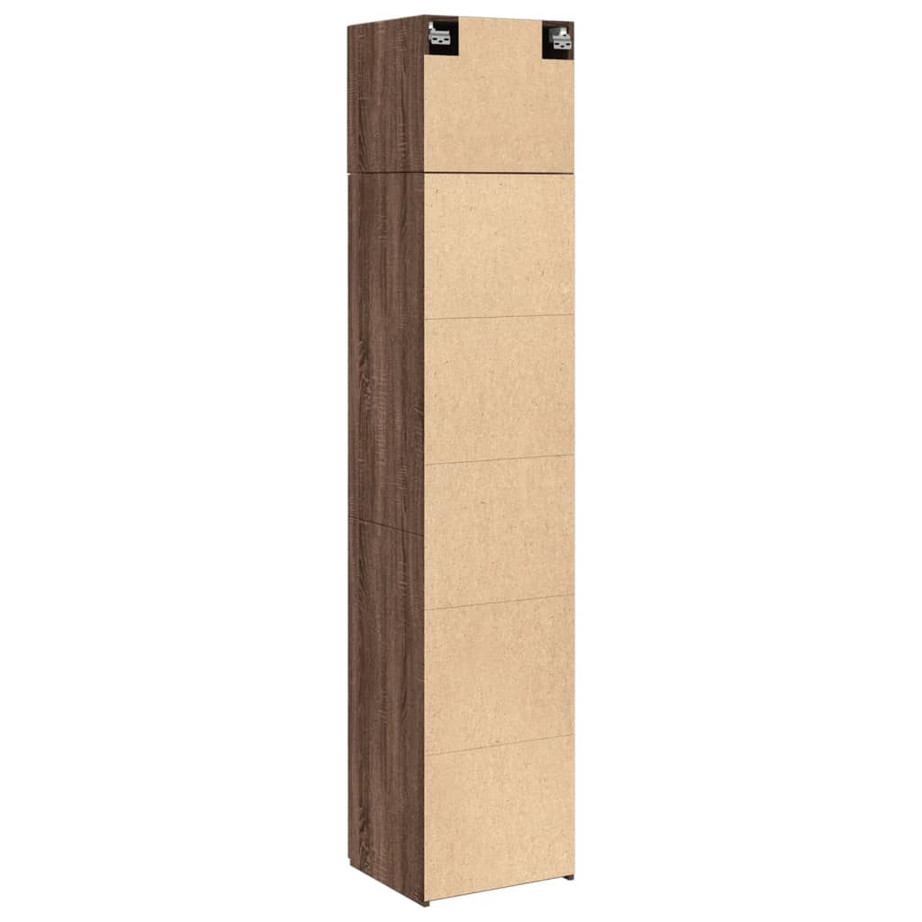 vidaXL Armario estrecho madera ingeniería marrón roble 45x42,5x225 cm