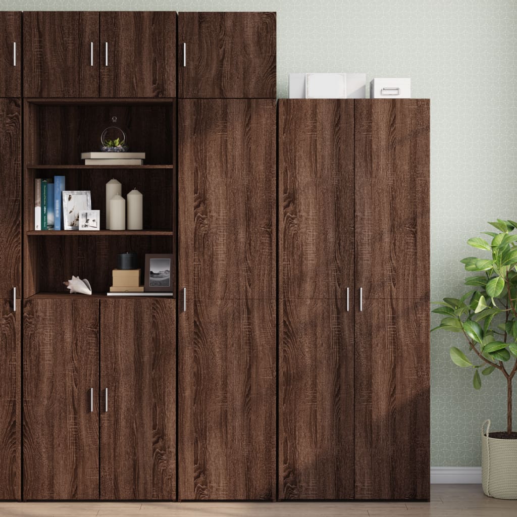 vidaXL Armario estrecho madera ingeniería marrón roble 45x42,5x225 cm