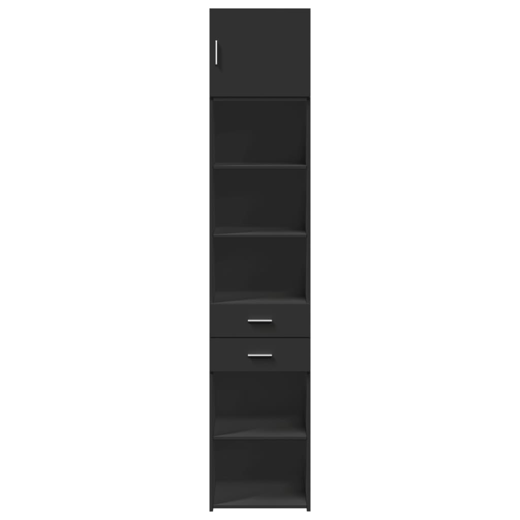 vidaXL Armario estrecho madera de ingeniería negro 45x42,5x225 cm