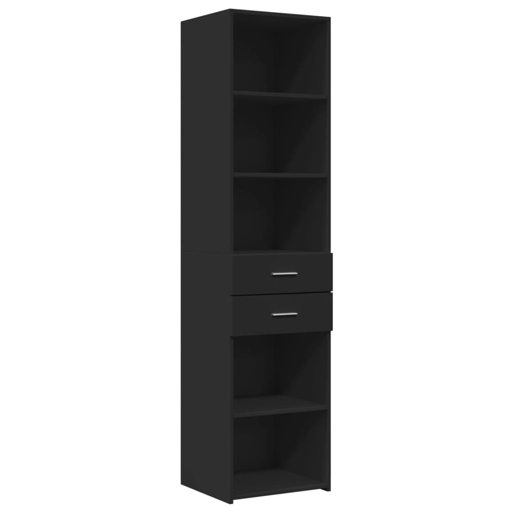 vidaXL Armario estrecho madera de ingeniería negro 45x42,5x225 cm