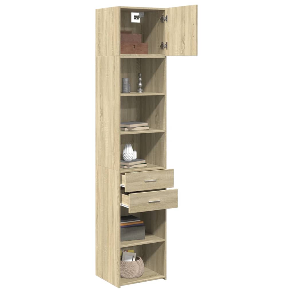 vidaXL Armario estrecho madera ingeniería roble Sonoma 45x42,5x225 cm