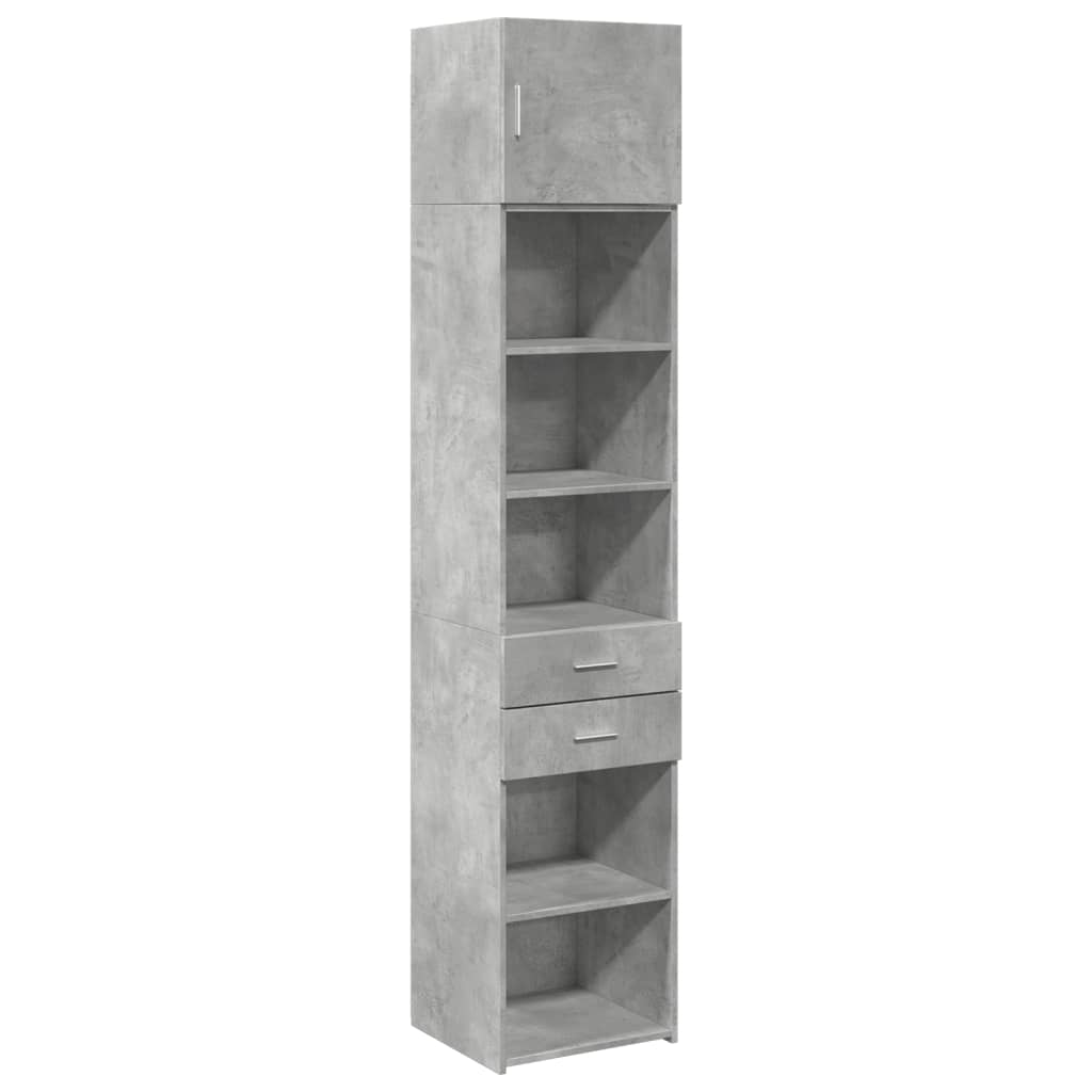 vidaXL Armario estrecho madera ingeniería gris hormigón 45x42,5x225 cm