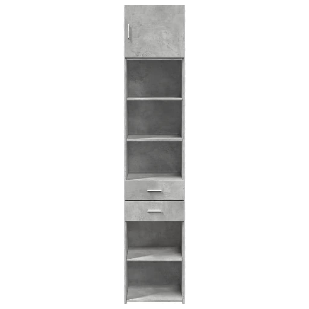 vidaXL Armario estrecho madera ingeniería gris hormigón 45x42,5x225 cm