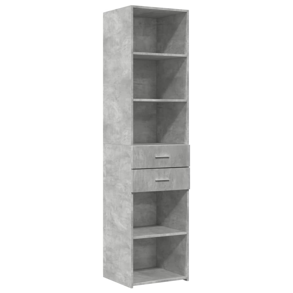 vidaXL Armario estrecho madera ingeniería gris hormigón 45x42,5x225 cm