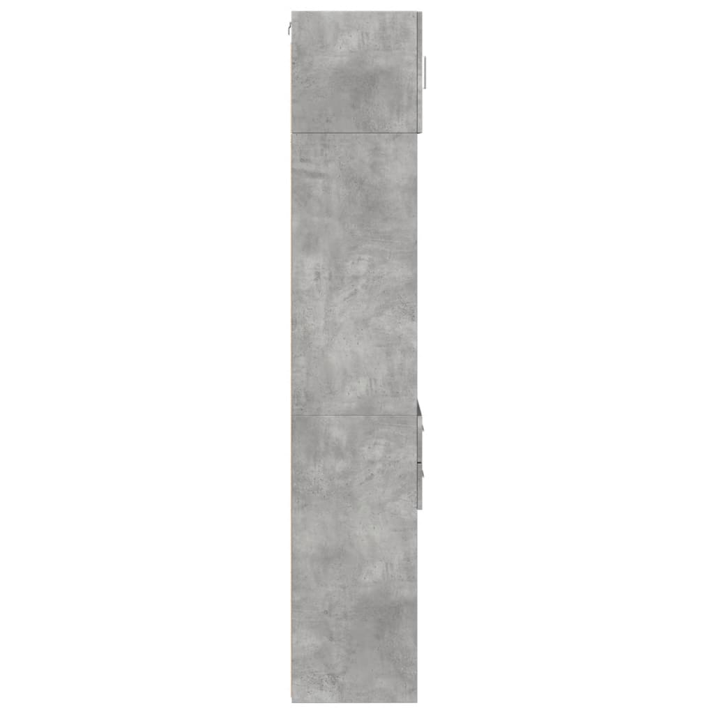 vidaXL Armario estrecho madera ingeniería gris hormigón 45x42,5x225 cm