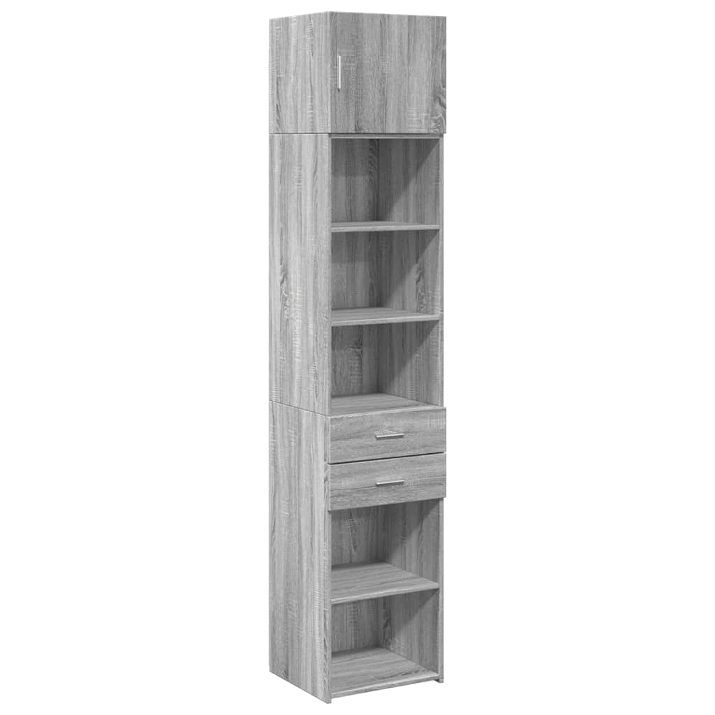 vidaXL Armario estrecho madera ingeniería gris Sonoma 45x42,5x225 cm