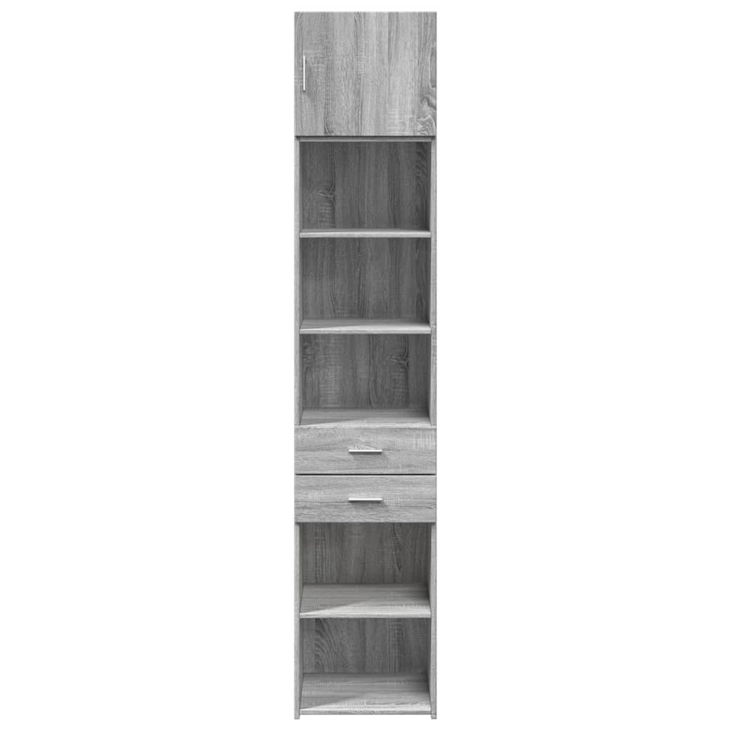 vidaXL Armario estrecho madera ingeniería gris Sonoma 45x42,5x225 cm