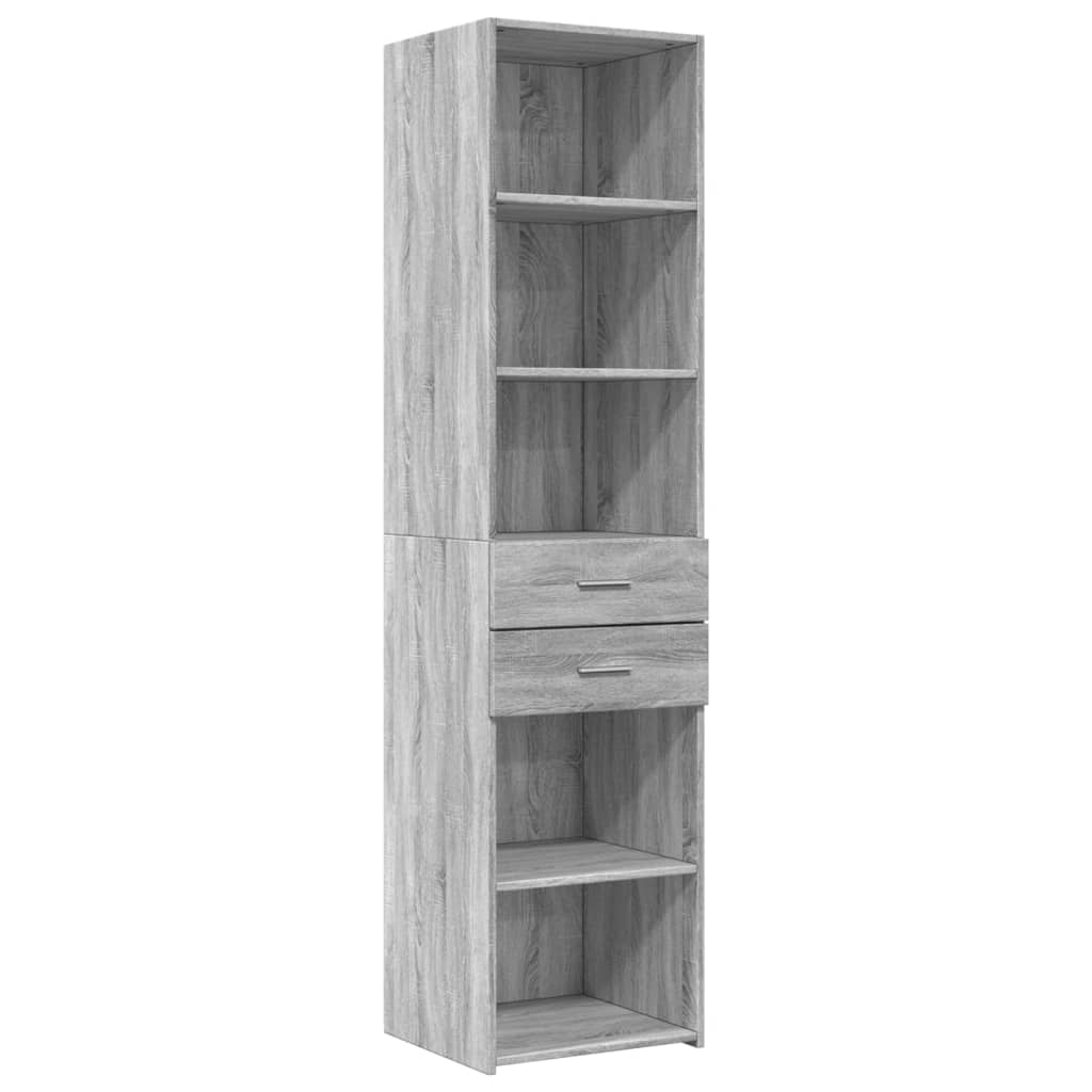 vidaXL Armario estrecho madera ingeniería gris Sonoma 45x42,5x225 cm