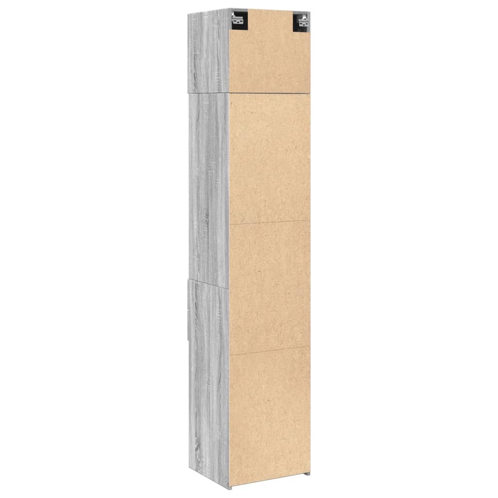 vidaXL Armario estrecho madera ingeniería gris Sonoma 45x42,5x225 cm