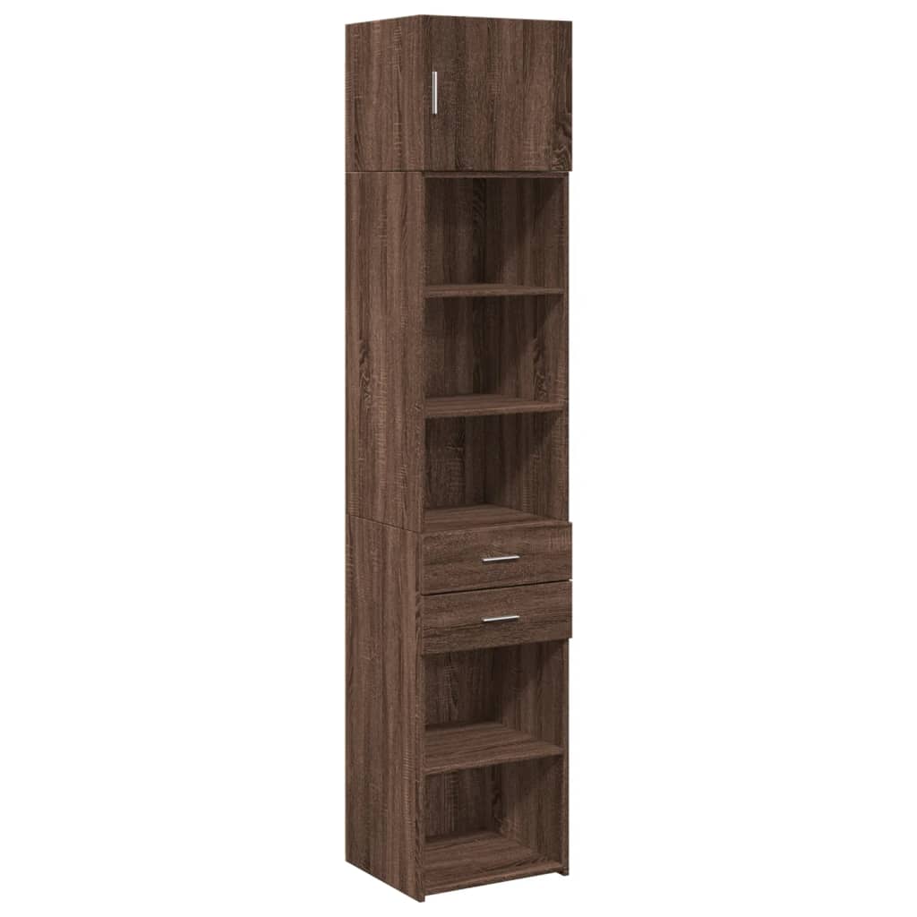 vidaXL Armario estrecho madera ingeniería marrón roble 45x42,5x225 cm