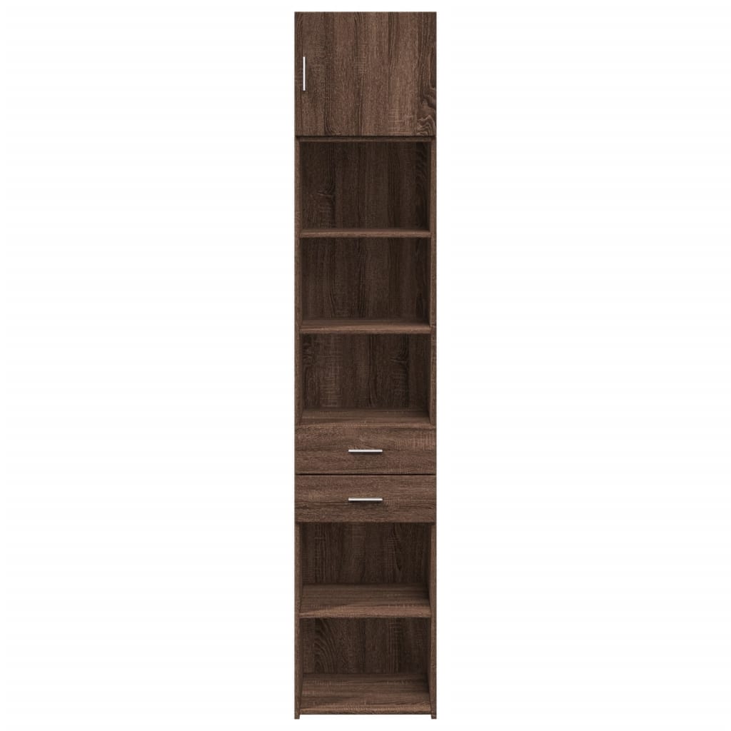 vidaXL Armario estrecho madera ingeniería marrón roble 45x42,5x225 cm